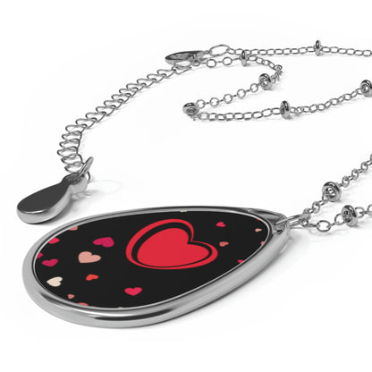 Hearts Within Oval Necklace Valentine Jewelry