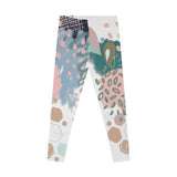 Abstract in Pink and Green Stretchy Leggings