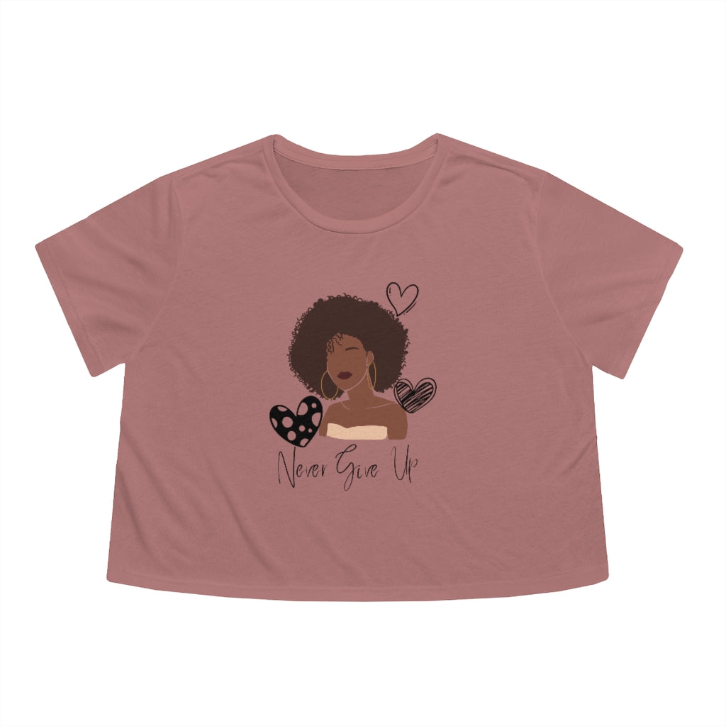 Never Give Up Cropped Tee