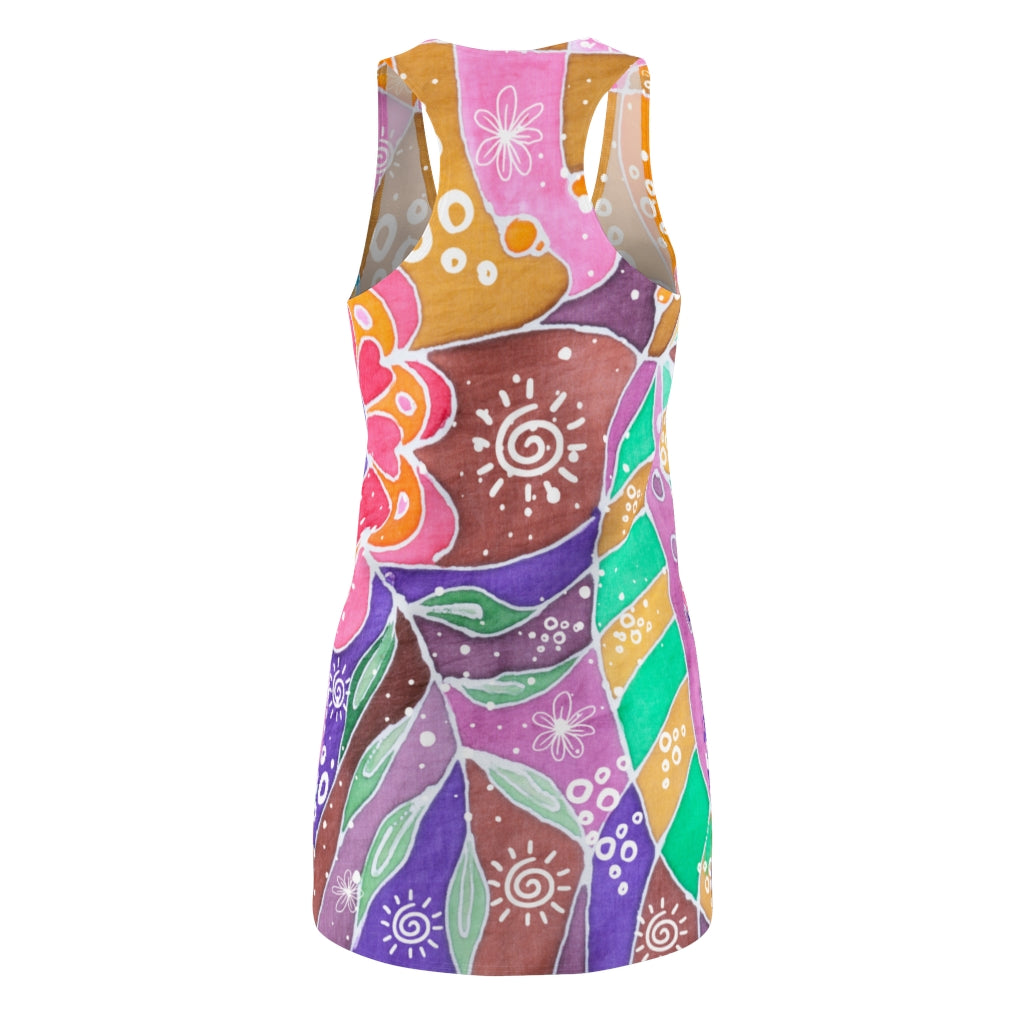 Multicolor Abstract Women's Racerback Dress