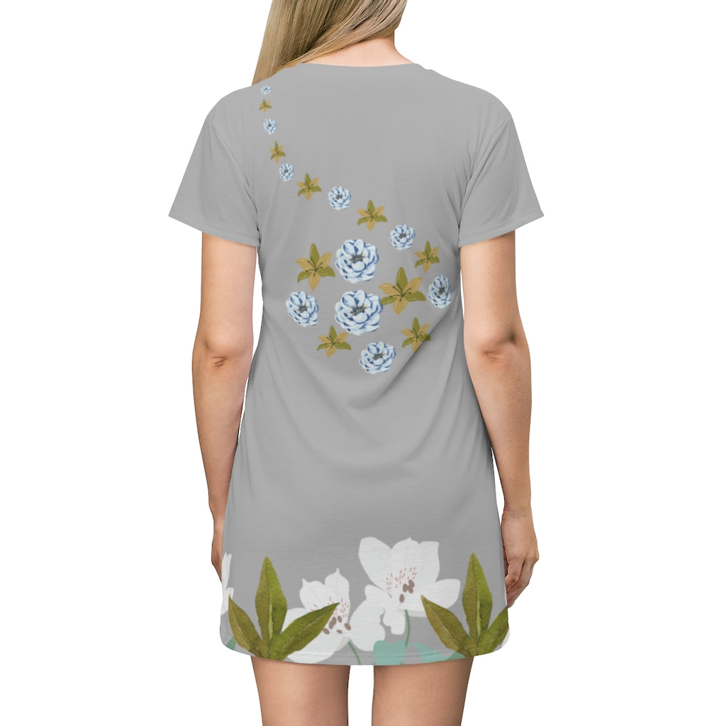 Summer Breeze T-Shirt Dress - Silver