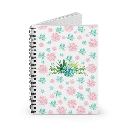 Pink and Green Succulents Spiral Notebook