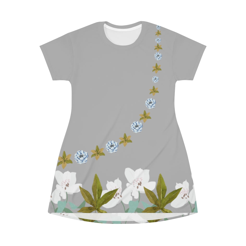 Summer Breeze T-Shirt Dress - Silver