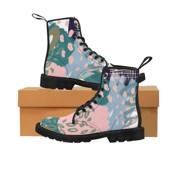 Abstract in Pink and Green Women's Boots