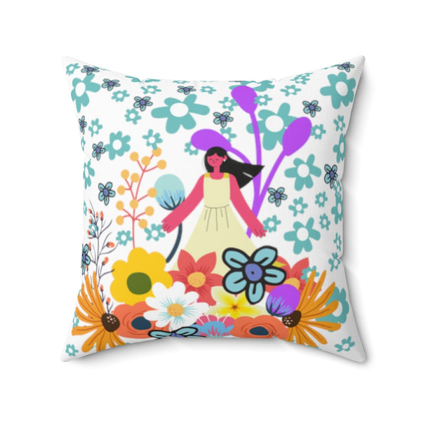Among The Flowers Square Pillow