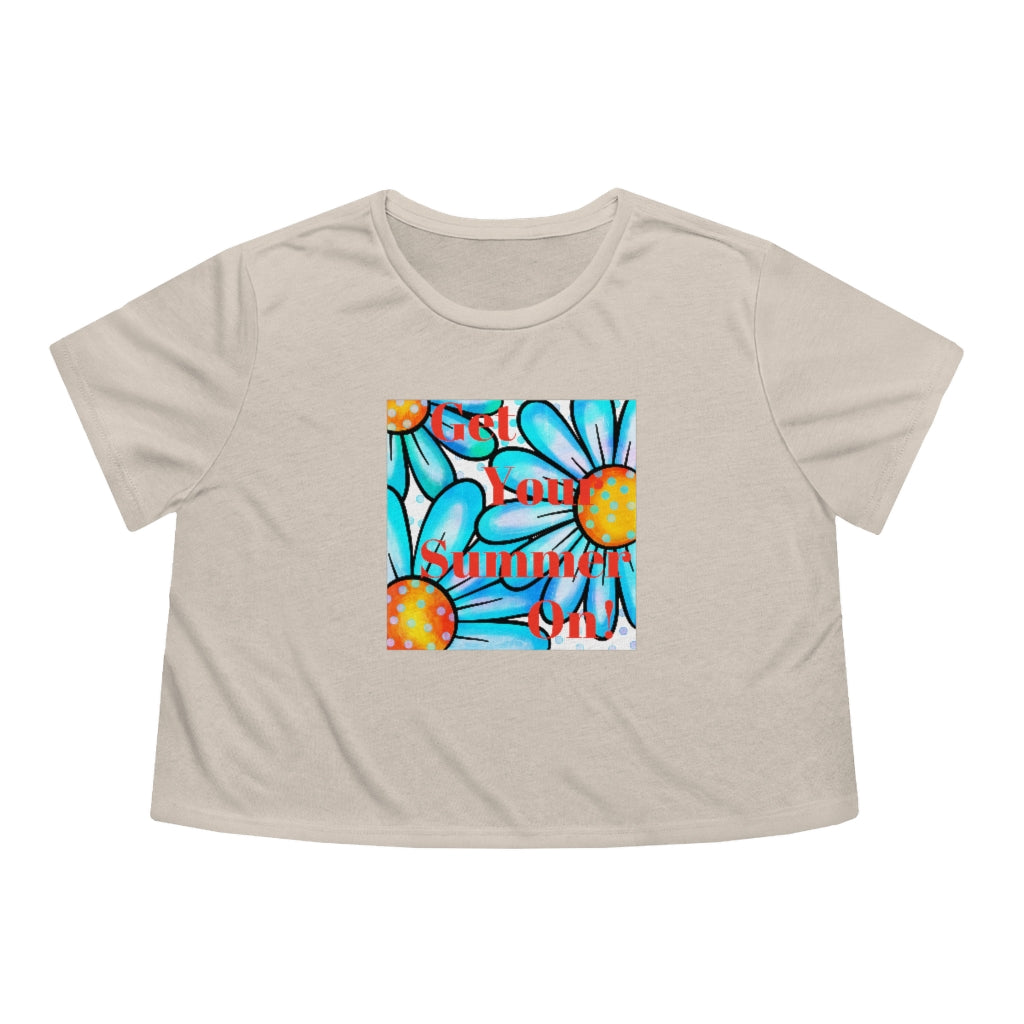Get Your Summer On Flowy Cropped Tee