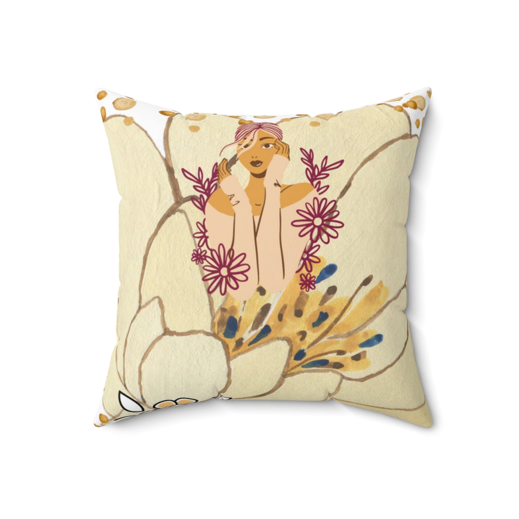 Brown Fusion Square Pillow