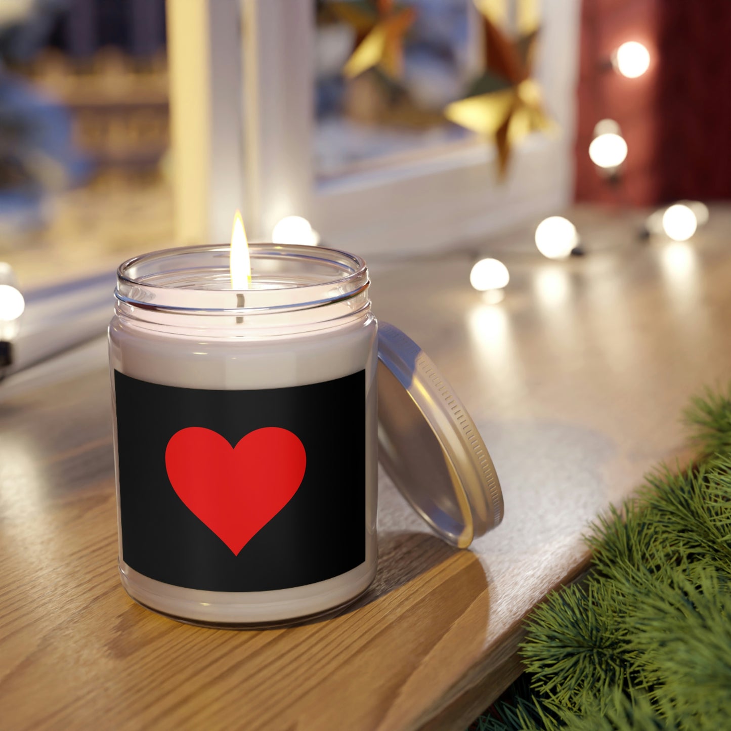 One Heart, One Love Scented Candle, 9oz - Black