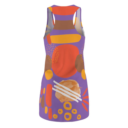 Earth Tones Abstract Women's Racerback Dress - Light Purple