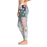 Abstract in Pink and Green Stretchy Leggings