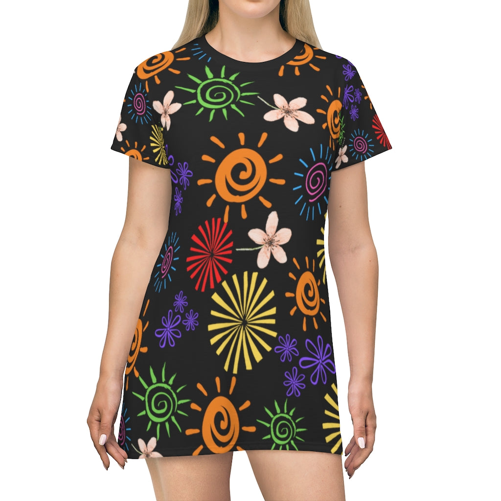 Confetti T-Shirt Dress - Black