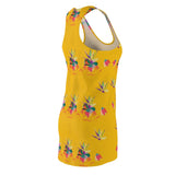 Tropical Pineapple Women's Racerback Dress -Yellow