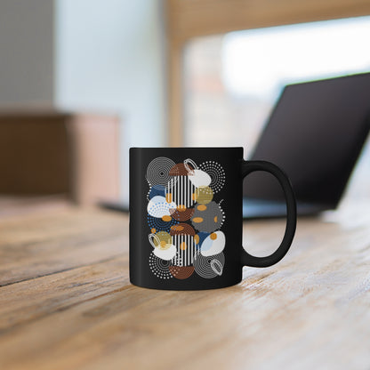 Circles, Bars and Mugs 11oz Mug - Black