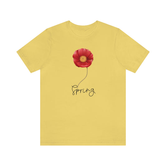 Womens Flower T Shirt for Spring Shirt Red Flower T shirt for Gift Shirt for Spring