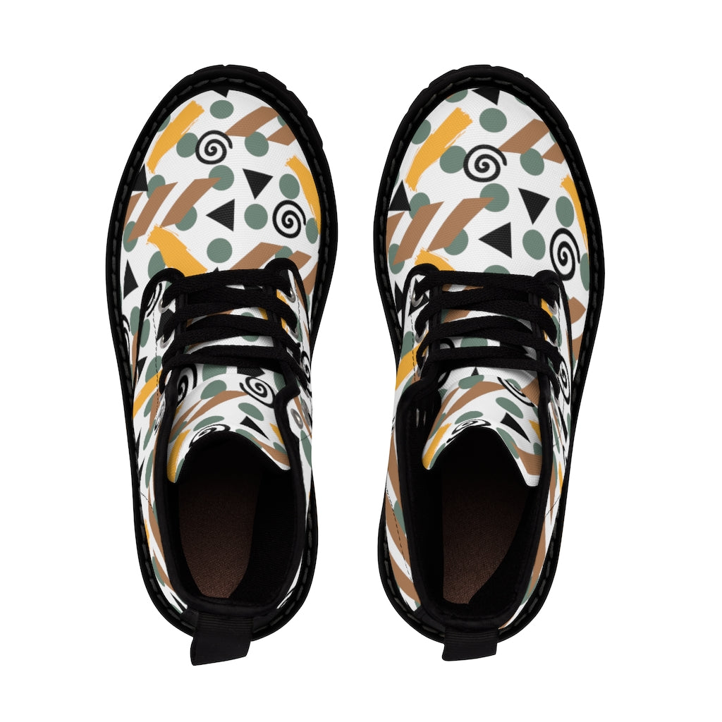 Camo Abstract Men's Canvas Boots