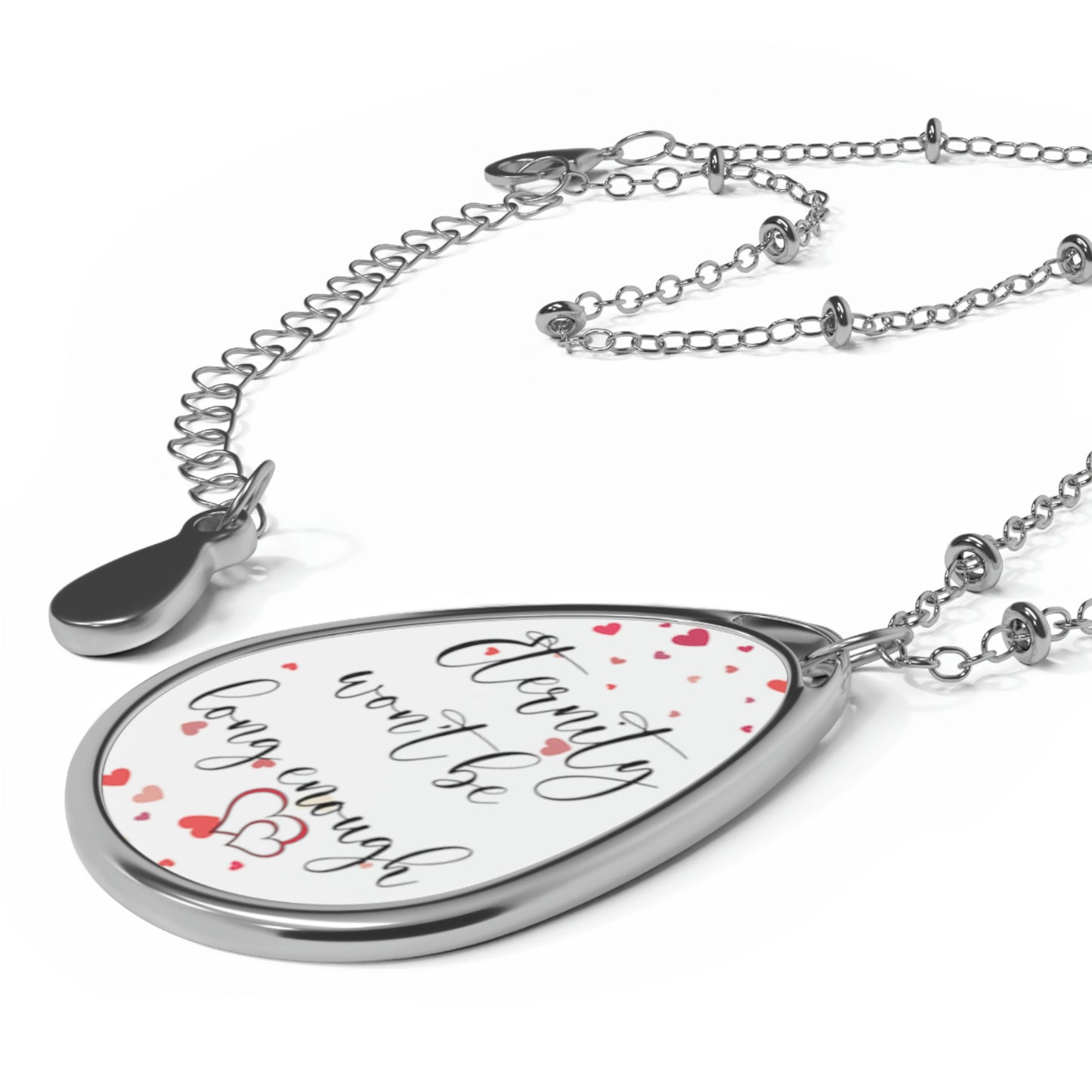 Eternity Won't Be Long Enough Oval Necklace Valentine Jewelry - White