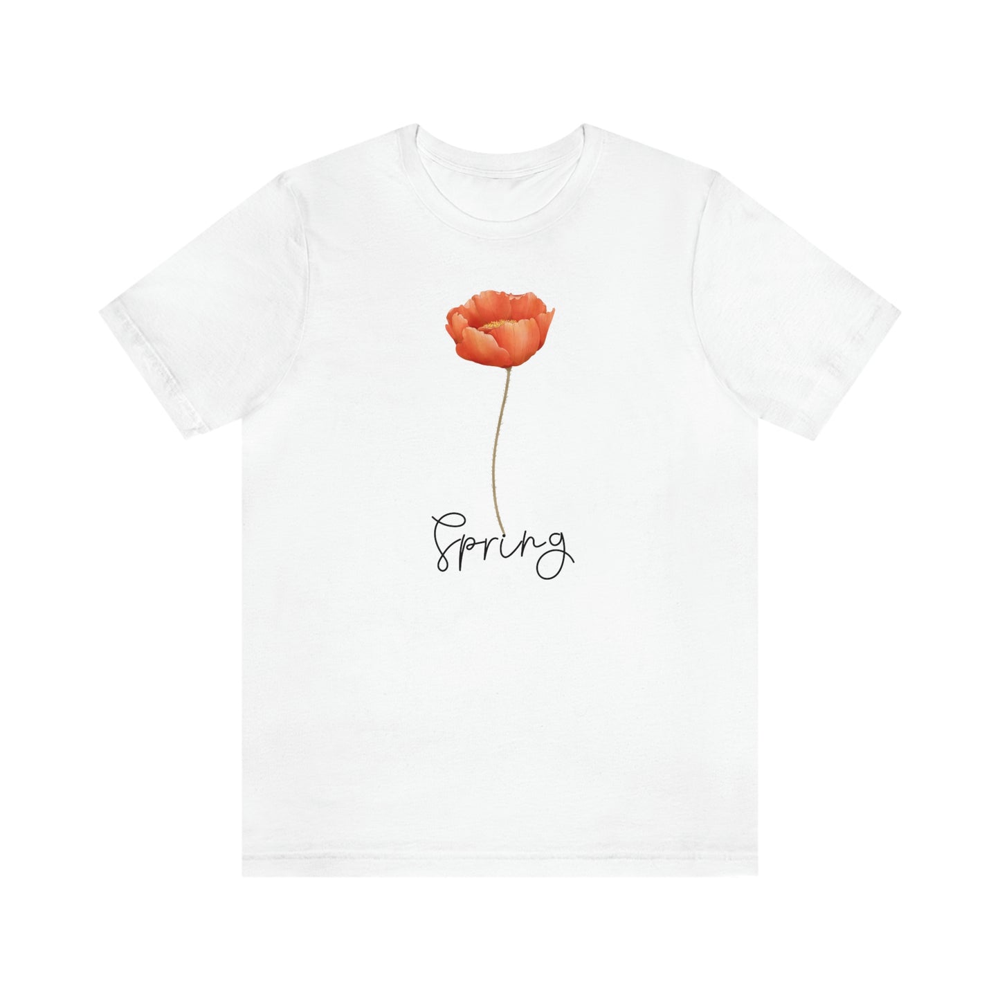 Flower T Shirt for Spring T Shirt for Women for Gift Orange Flower Ladies Spring Gift Flower Shirt