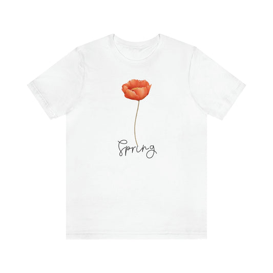 Flower T Shirt for Spring T Shirt for Women for Gift Orange Flower Ladies Spring Gift Flower Shirt