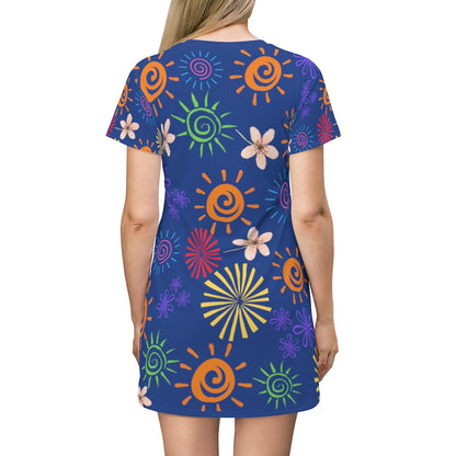 Confetti T-Shirt Dress -Dark Blue