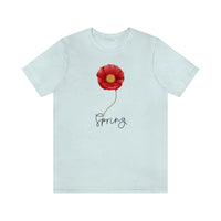 Womens Flower T Shirt for Spring Shirt Red Flower T shirt for Gift Shirt for Spring