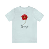 Womens Flower T Shirt for Spring Shirt Red Flower T shirt for Gift Shirt for Spring