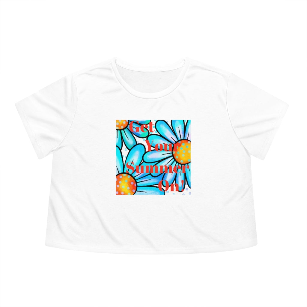 Get Your Summer On Flowy Cropped Tee
