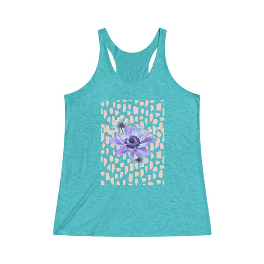 Purple Anemone Women's Tri-Blend Racerback Tank