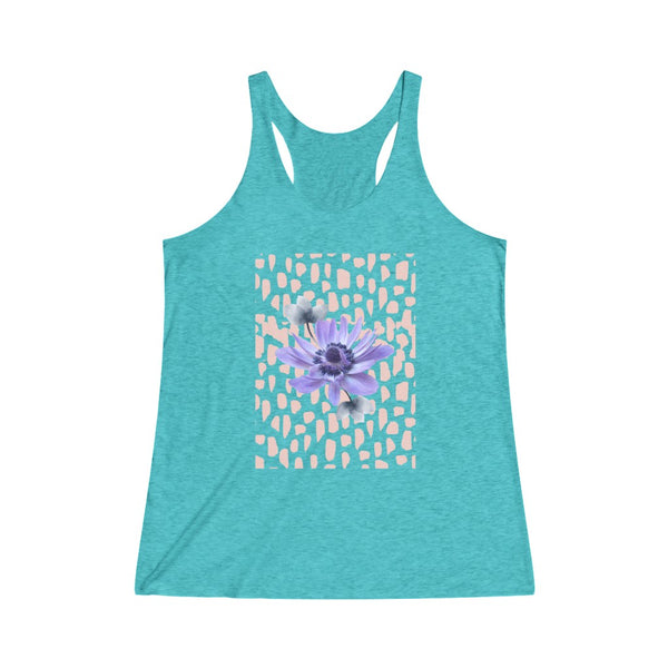 Purple Anemone Women's Tri-Blend Racerback Tank