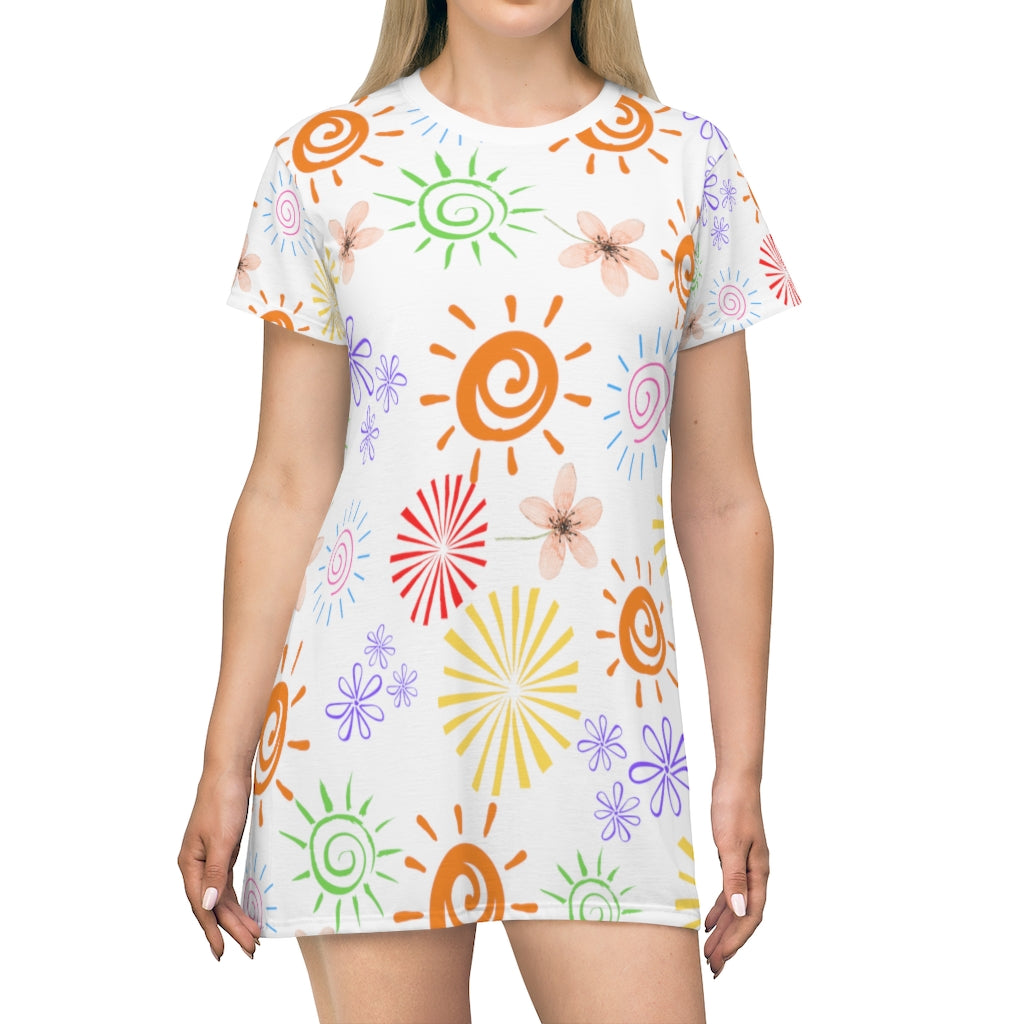 Confetti T-Shirt Dress - White