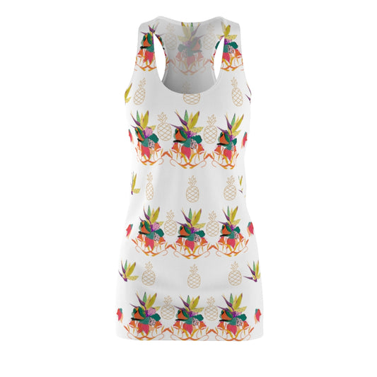 Tropical Pineapple Women's Racerback Dress - White