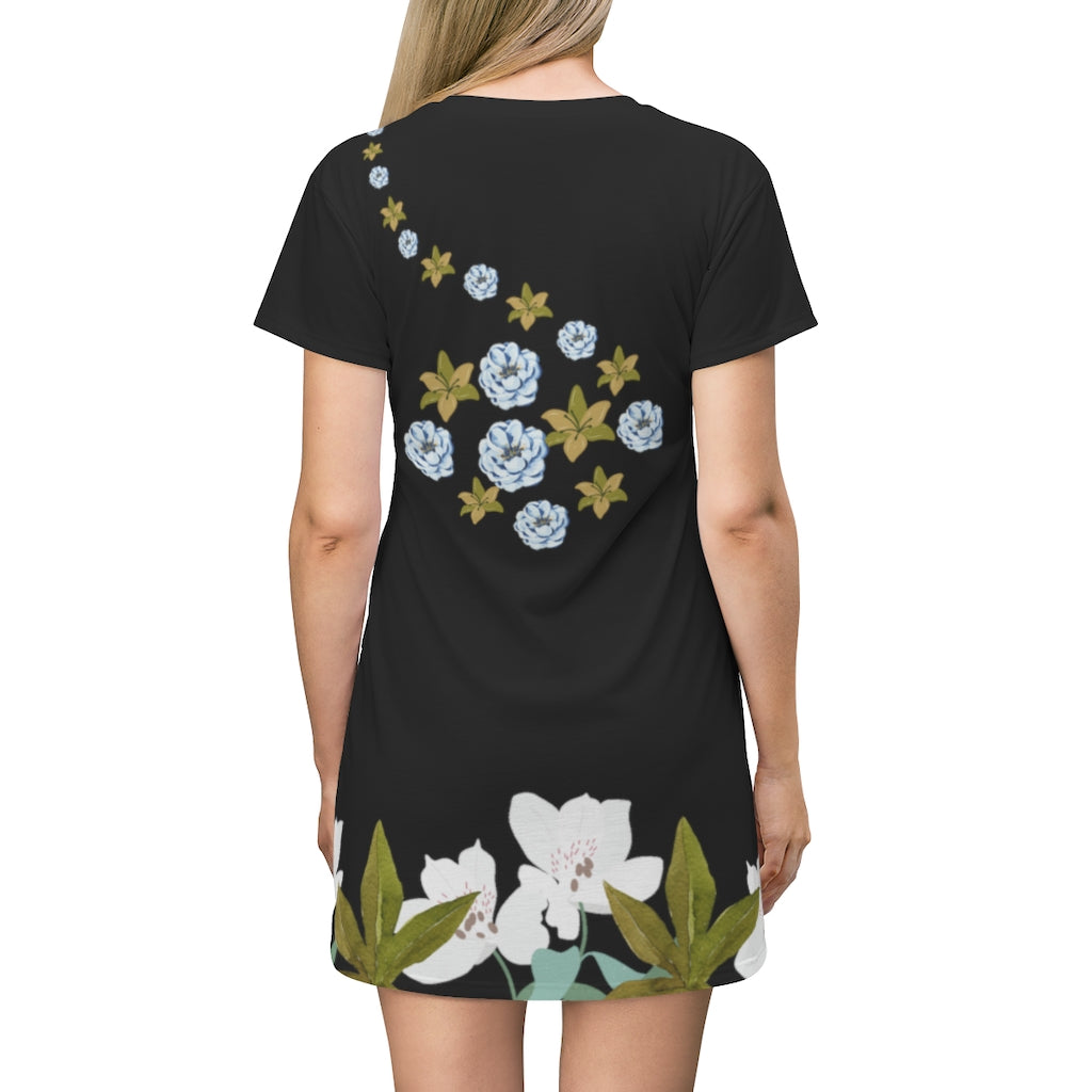 Summer Breeze T-Shirt Dress - Black