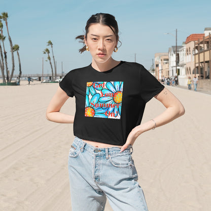 Get Your Summer On Flowy Cropped Tee