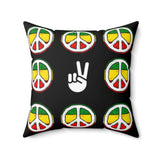 Peace Square Pillow - Black