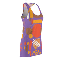 Earth Tones Abstract Women's Racerback Dress - Light Purple