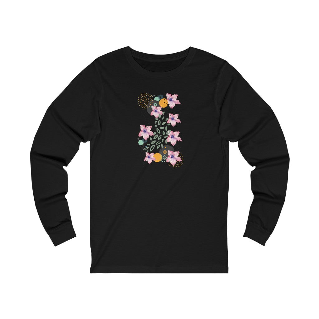 Pink Flower Abstract Unisex Long Sleeve Tee