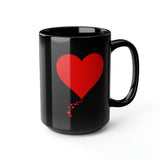 One Heart Forever Mug, 15oz Black