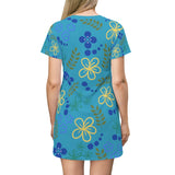 Spring T-Shirt Dress - Turquoise