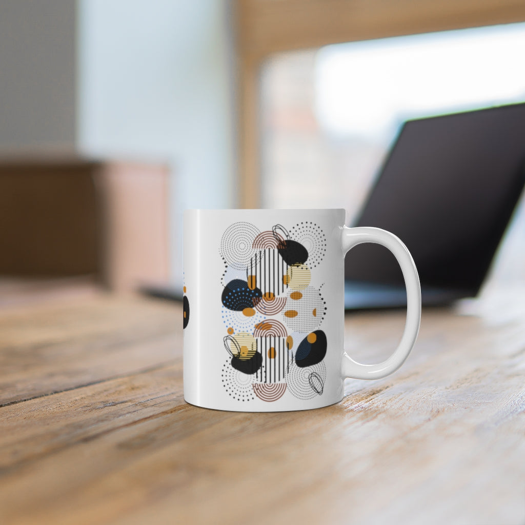 Circles, Bars, and Rocks 11oz Mug - White