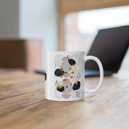 Circles, Bars, and Rocks 11oz Mug - White