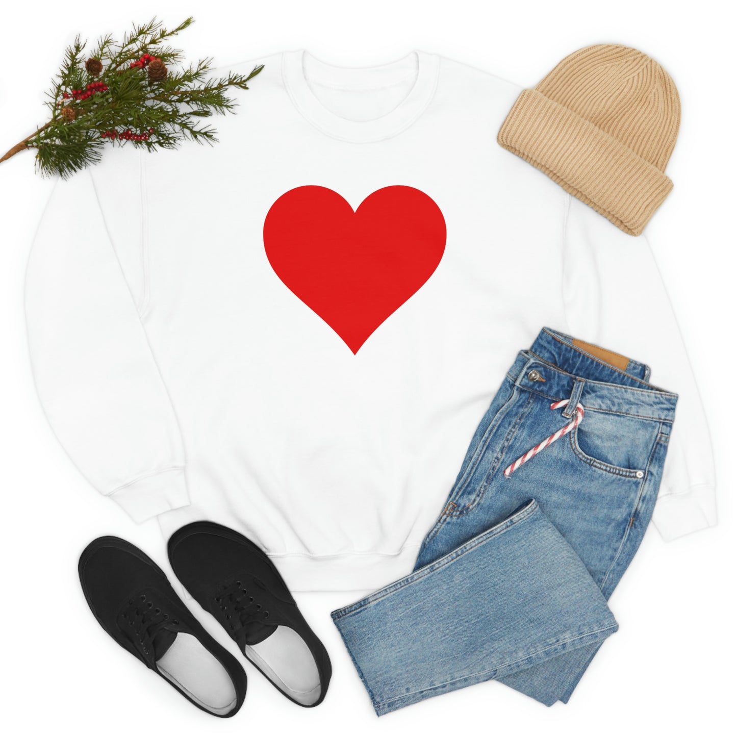 One Heart One Love Valentine Red Heart Sweatshirt
