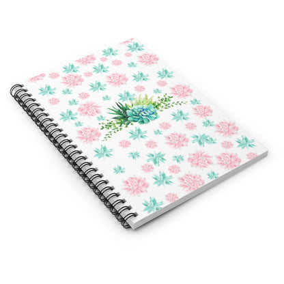 Pink and Green Succulents Spiral Notebook