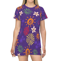 Confetti T-Shirt Dress - Dark Purple