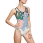 Abstract in Pink and Green Women's Swimsuit