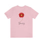 Womens Flower T Shirt for Spring Shirt Red Flower T shirt for Gift Shirt for Spring