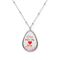 You Make My Heart Sing Oval Necklace Valentine Jewelry
