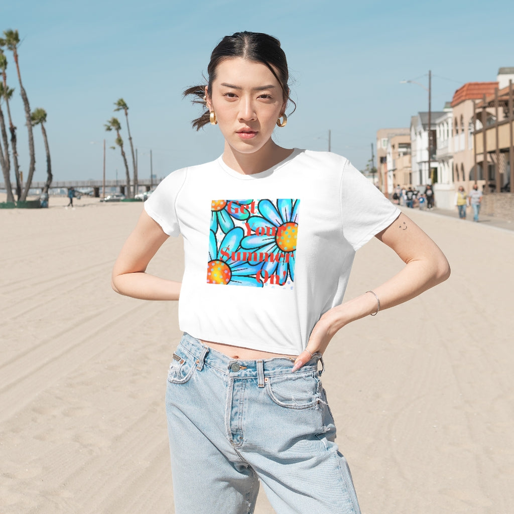 Get Your Summer On Flowy Cropped Tee