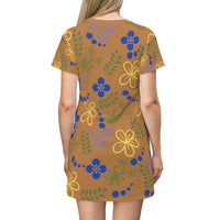 Spring T-Shirt Dress - Light Brown