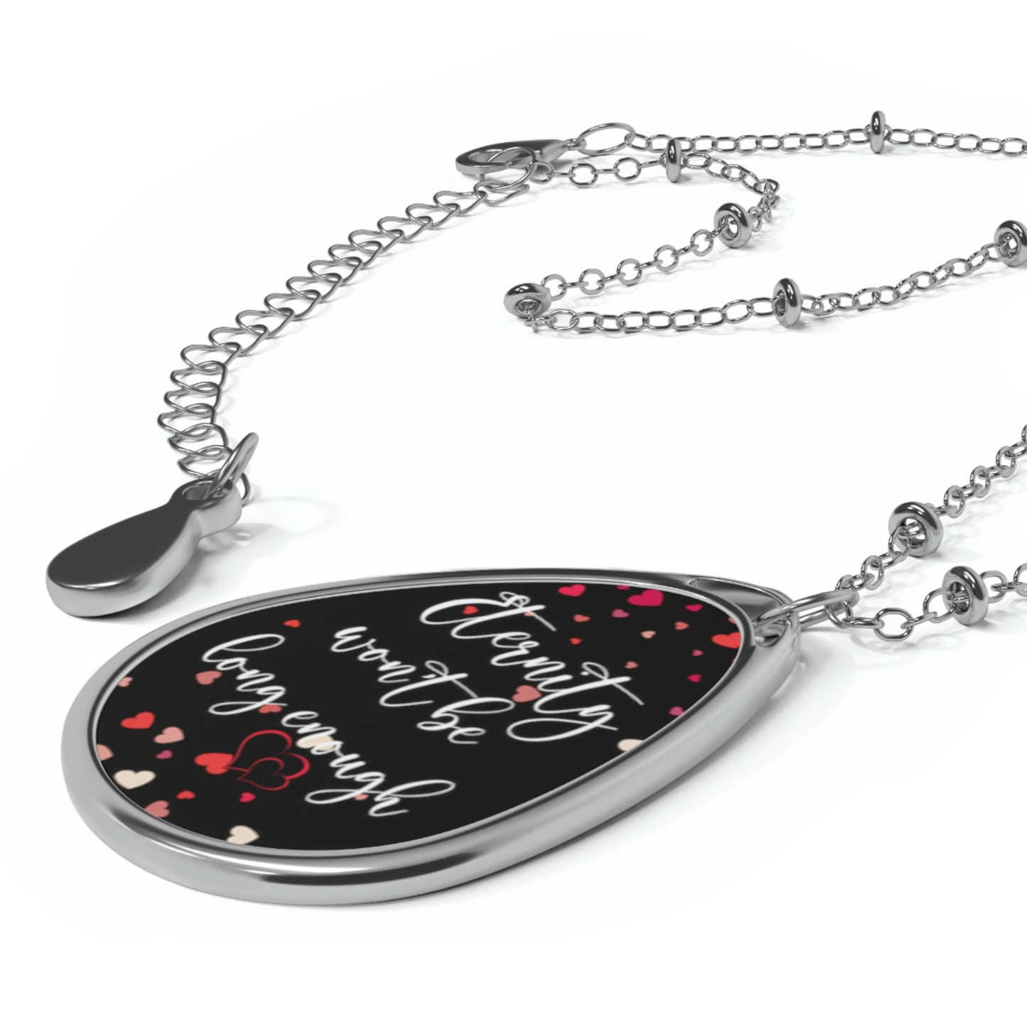 Eternity Won't Be Long Enough Oval Necklace Valentine Jewelry - Black