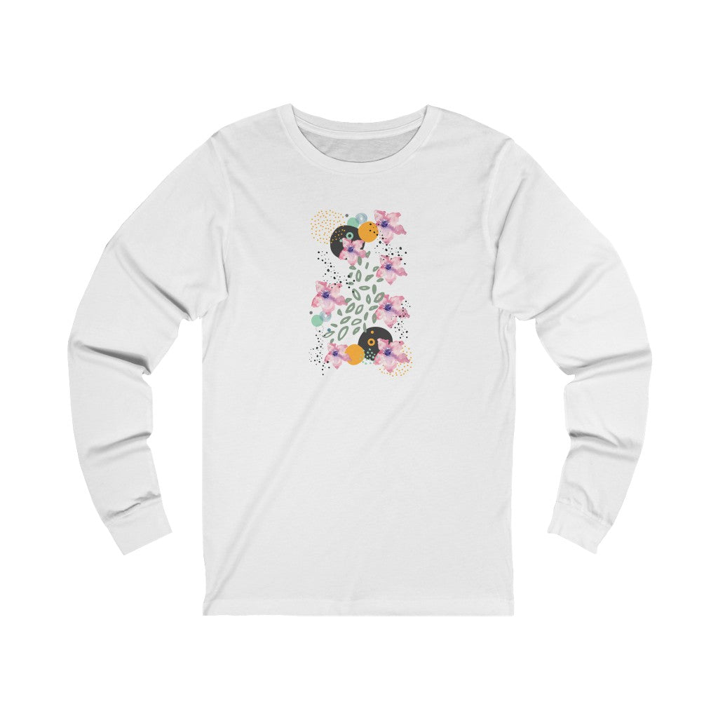 Pink Flower Abstract Unisex Long Sleeve Tee