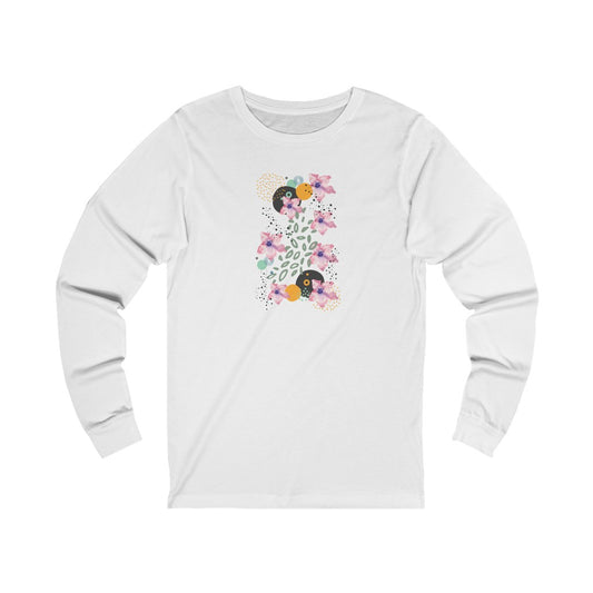 Pink Flower Abstract Unisex Long Sleeve Tee